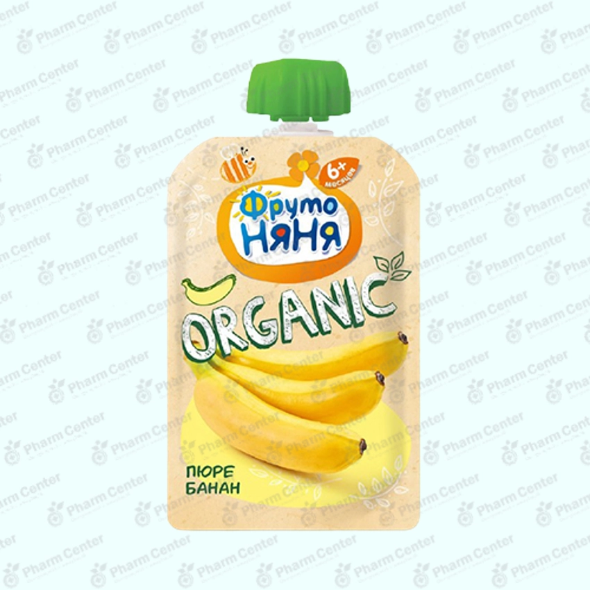 ФрутоНяня пюре банан Organic 90г пауч