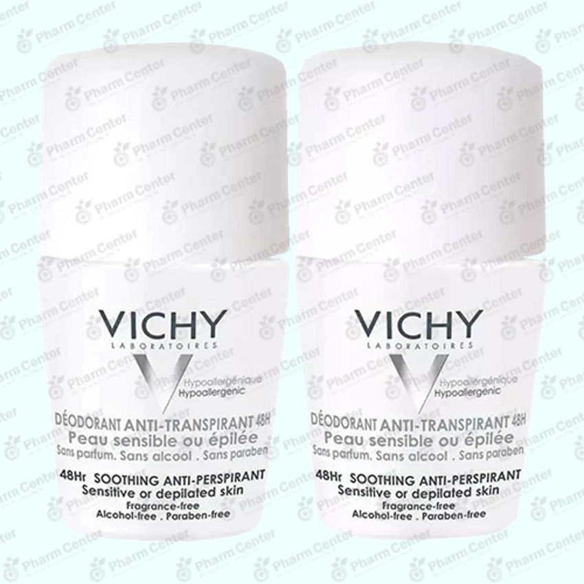 Vichy Дуопак дезодорант шариковый для чувствительной кожи 48ч 50мл*2