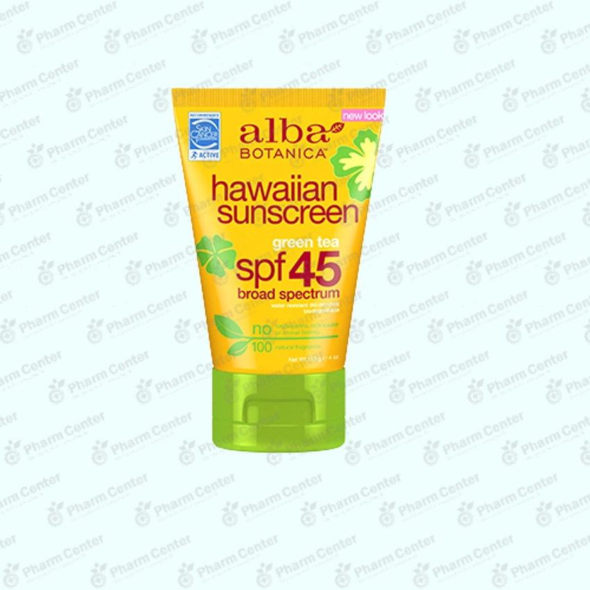 Алба Ботаника солнцезащ. лосьон Гавайан, Зеленый чай SPF45 113г