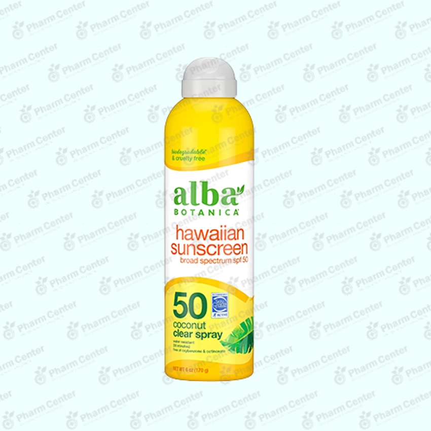 Алба Ботаника солнцезащ. непрерывный спрей Гавайан, Кокос SPF50 171г