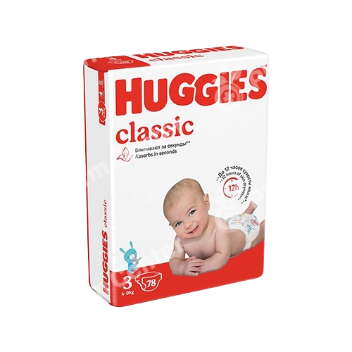 Huggies Classic (3) տակդիրներ (4 - 9 կգ) №78
